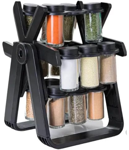 PORTA CONDIMENTOS 18 POTES DE VIDRIO