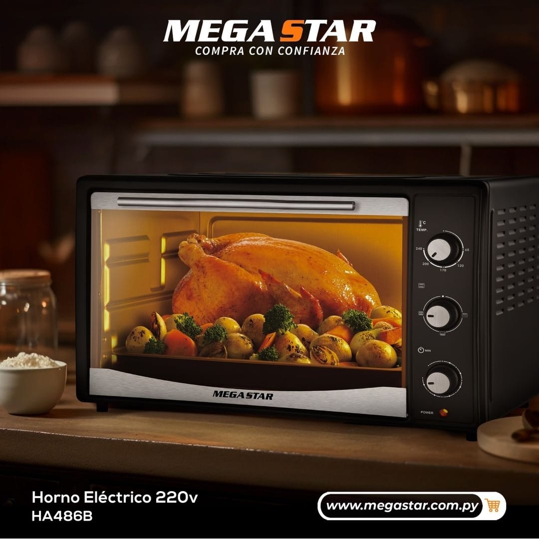 Horno El&eacute;ctrico MegaStar Capacidad 48L.