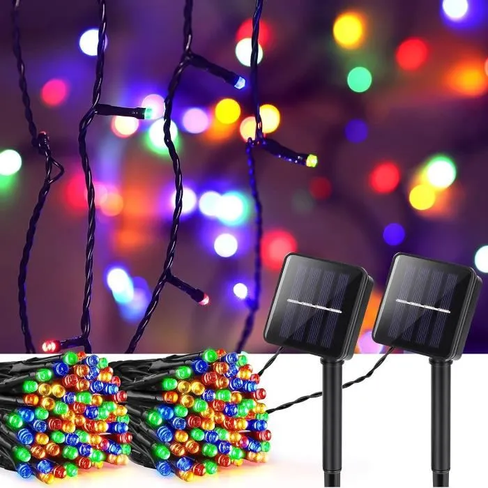 Luz Navide&ntilde;o Panel Solar 200 LED RGB